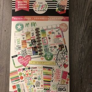 Happy planner watercolor sticker book NWT